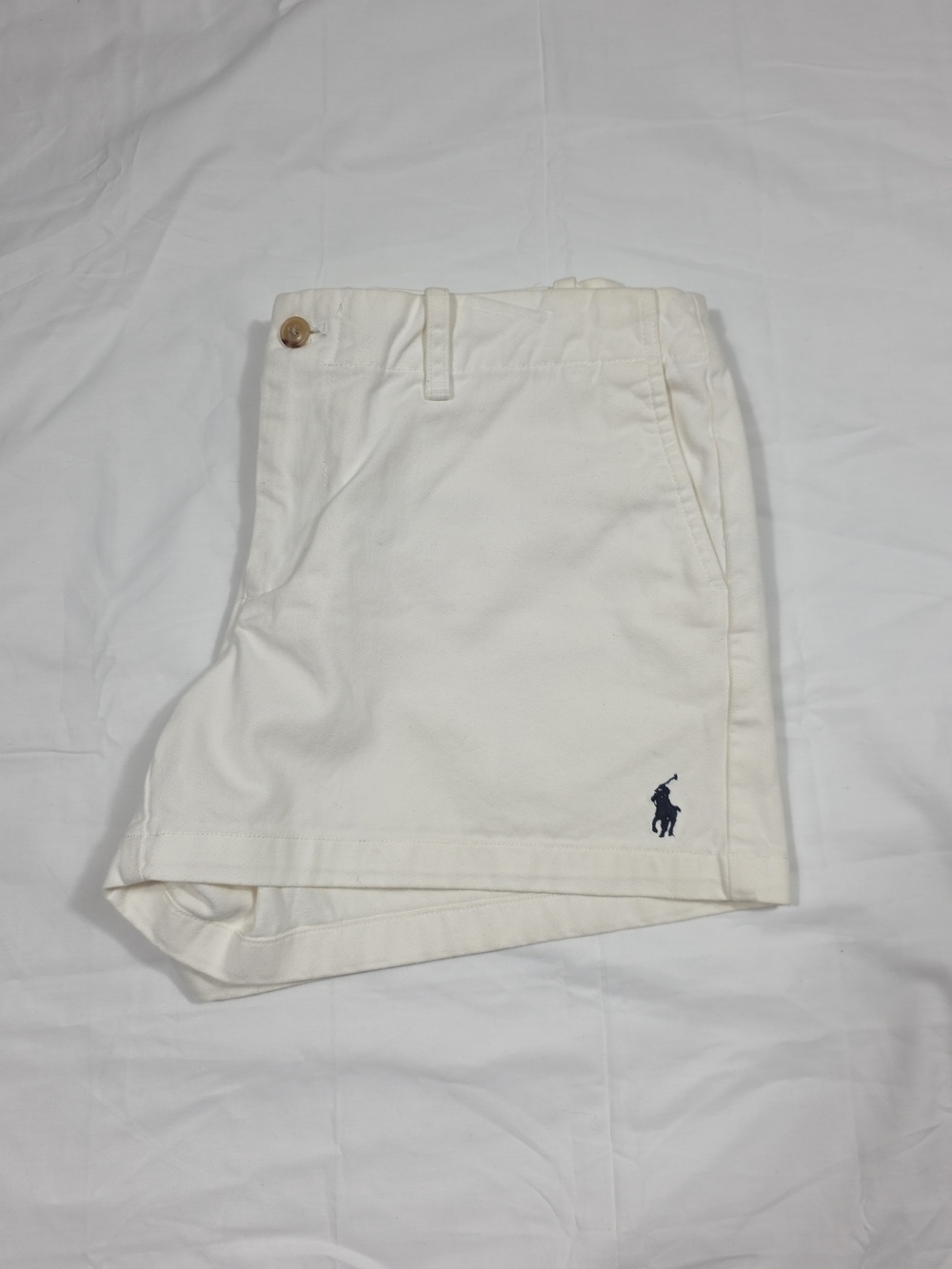 2 for $35 Ralph Lauren Sport Cream Women's Shorts with Navy Polo Logo